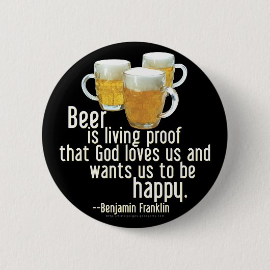 Bier ist Proof (Franklin) Button (Vorderseite)
