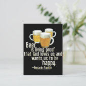 Bier ist Proof (Franklin) Postkarte (Stehend Vorderseite)