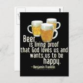 Bier ist Proof (Franklin) Postkarte (Vorne/Hinten)