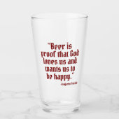 Bier ist Proof Funny Beer Quote Glas (Vorderseite)
