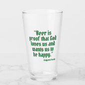 Bier ist Proof Funny Beer Quote Glas (Vorderseite)