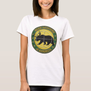 Bier-Jäger von Amerika (Spaßbär mit Geweihlogo) T-Shirt