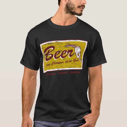 BIER… jetzt billiger als Gas T-Shirt (Vorderseite)