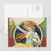 Bier Jugendstil Postkarte (Vorne/Hinten)