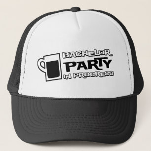 Bier-Junggeselle-Party laufend Truckerkappe