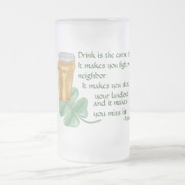 Bier & Kleeblatt/irisches Sprichwort Mattglas Bierglas