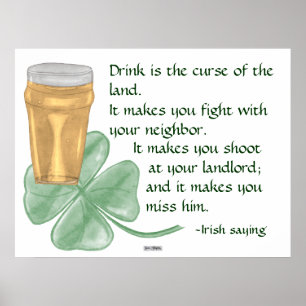 Bier & Kleeblatt/Irish Sprichwort Poster