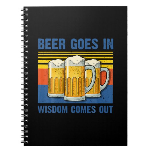 Bier kommt in Weisheit zum Vintagen Geburtstag. Notizblock (Vorderseite)