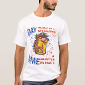Bier Lass's Get Day Betrunken für Amerika 4. Juli T-Shirt (Vorderseite)