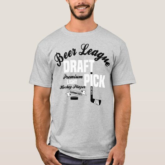 Bier League Hockey Entwurf Pick T - Shirt (Vorderseite)