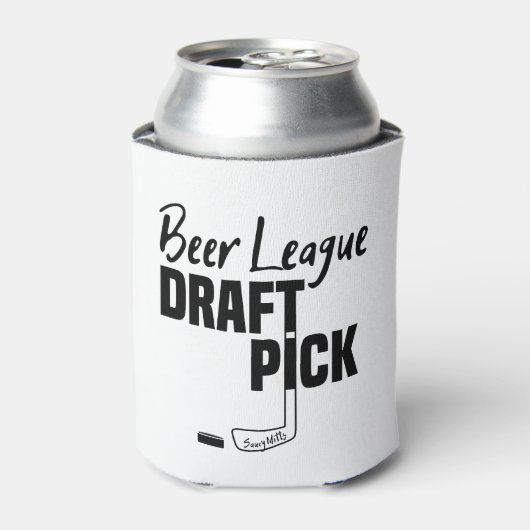 Bier League Hockey Spieler Entwurf Pick Coozie Dosenkühler (Kanne Vorderseite)