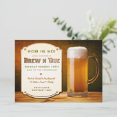 Bier Leather Rivets Brew N'Que Einladung (Stehend Vorderseite)