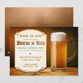 Bier Leather Rivets Brew N'Que Einladung (Vorne/Hinten)