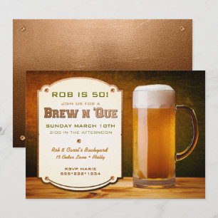 Bier Leder Nieten Brau N 'Que Einladung