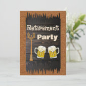 Bier & Leder & Rustikales Holz glücklicher Ruhesta Einladung (Stehend Vorderseite)