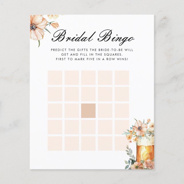Bier Liebe Bingo Brautparty Game (Vorderseite)