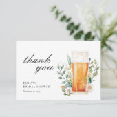 Bier Liebe Braut Brautparty Dankeskarte (Stehend Vorderseite)