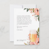 Bier Liebe Braut Brautparty Dankeskarte (Rückseite)