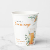 Bier Liebe Braut Brautparty Pappbecher (Rückseite)