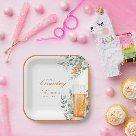 Bier Liebe Braut Brautparty Pappteller (Party)