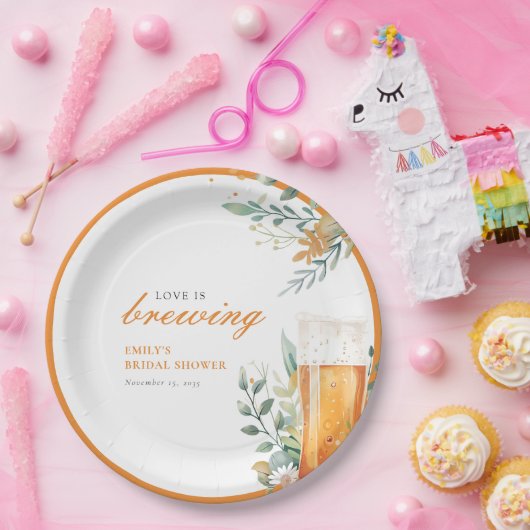 Bier Liebe Braut Brautparty Pappteller (Party)