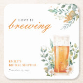 Bier Liebe Braut Brautparty Rechteckiger Pappuntersetzer (Vorderseite)