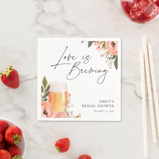 Bier Liebe Braut Brautparty Serviette (Beispiel)