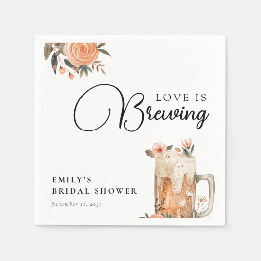 Bier Liebe Braut Brautparty Serviette (Vorderseite)