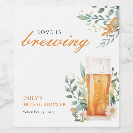 Bier Liebe Braut Brautparty Weinetikett (Einzelnes Label)