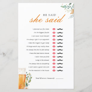 Bier Liebe braut Er sagte, sie sagte Bridal Game