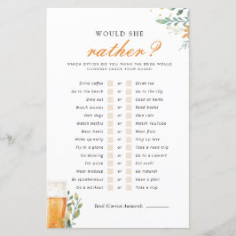 Bier Liebe braut, würde sie eher Bridal Game