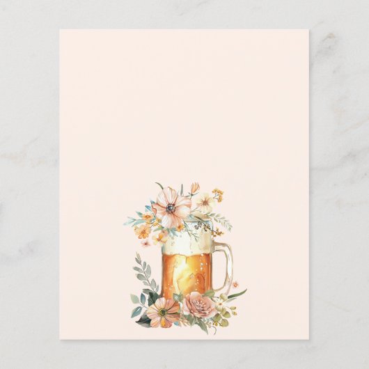 Bier-Liebe ist Brewing Brautparty Menu (Rückseite)