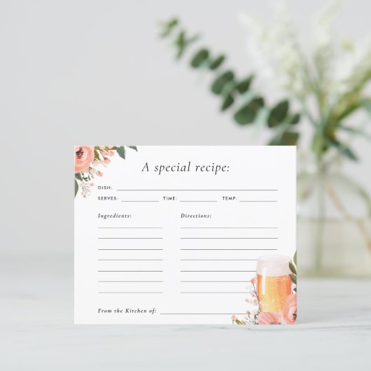 Bier Liebe ist Brewing Brautparty Rezept Card (Stehend Vorderseite)