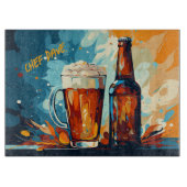 Bier Liebhaber Bier und Tasse Wasserfarbe Schneidebrett (Vorderseite)