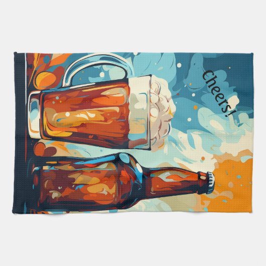 Bier-Liebhaber Geschirrtuch (Horizontal)