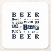 Bier- Lite Blue auf Dark Blue 2 Rechteckiger Pappuntersetzer (Vorderseite)