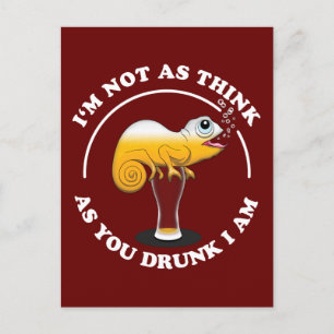 Bier Lover Cameleon und feines Trinkangebot Postkarte