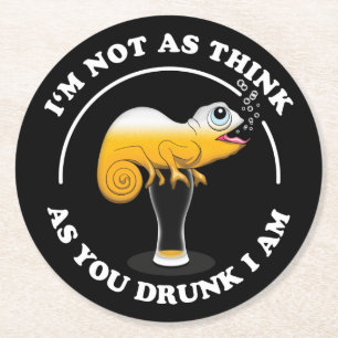 Bier Lover Cameleon und feines Trinkangebot Runder Pappuntersetzer