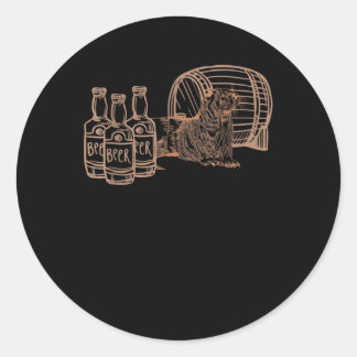 Bier Lover trinkt Betrunken Otter Runder Aufkleber