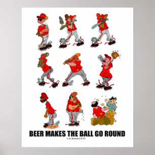 "Bier macht die Ball Go Round" Poster