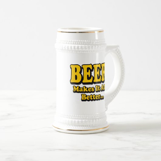 Bier macht es besser - Funny Beer Lovers Slogan Bierglas (VorderseiteRechts)