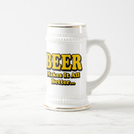 Bier macht es besser - Funny Beer Lovers Slogan Bierglas