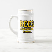 Bier macht es besser - Funny Beer Lovers Slogan Bierglas (Links)