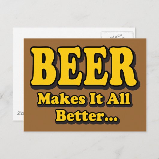 Bier macht es besser - Funny Beer Lovers Slogan Postkarte (Vorne/Hinten)