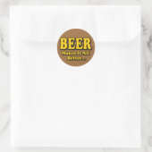 Bier macht es besser - Funny Beer Lovers Slogan Runder Aufkleber (Tasche)