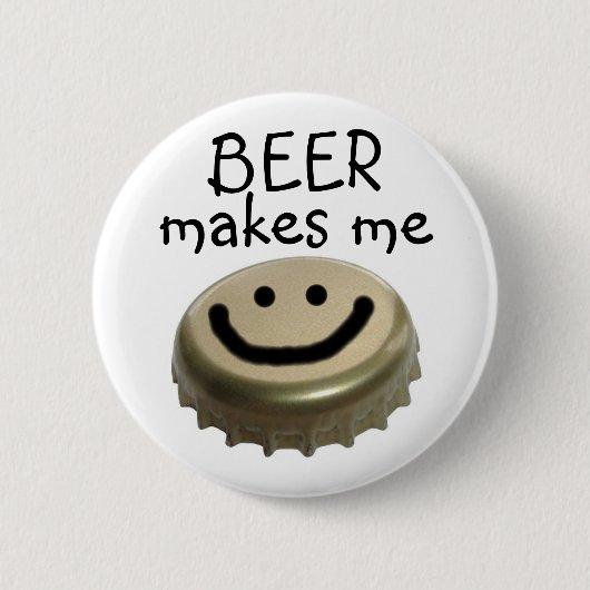 Bier macht mich GLÜCKLICH! Button (Vorderseite)