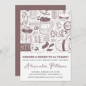 Bier Männer Vintag Rustikale Getränke 82. Geburtst Einladung (Vorne/Hinten)