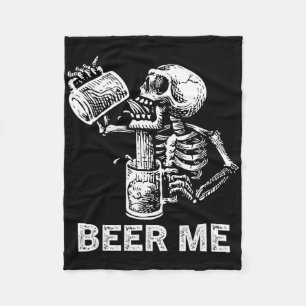 Bier Me Skelett Beängstigende leckere trinken Männ Fleecedecke