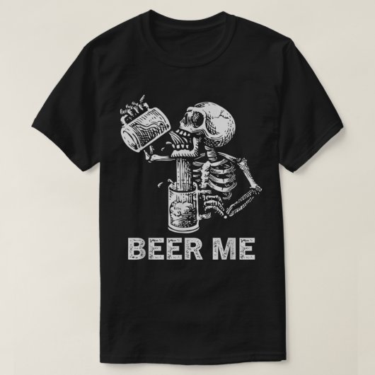 Bier Me Skelett Beängstigende leckere trinken Männ T-Shirt (Design vorne)