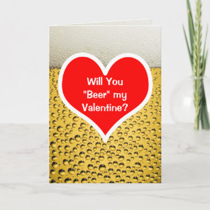 "Bier" mein Valentinglas Feiertagskarte